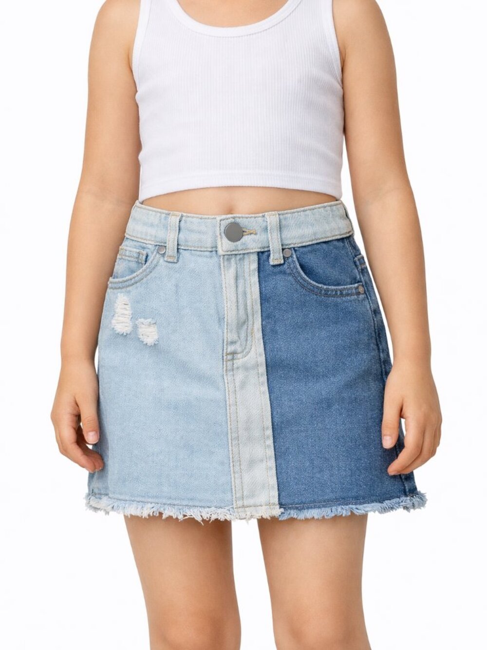wonder nation Light Wash Denim Shorts in Pale Blue